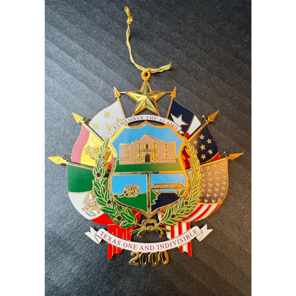 2000 Texas Capitol Ornament Reverse Of State Remember the Alamo Christmas - Picture 1 of 6
